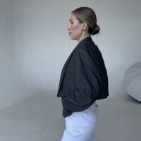 MINI KLASYCZNA SZARO-BRĄZOWA MARYNARKA