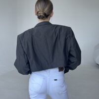 MINI KLASYCZNA SZARO-BRĄZOWA MARYNARKA