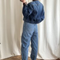 KURTKA JEANSOWA ZE SKÓRZANYM KOŁNIERZEM ORAZ MANKIETAMI no6