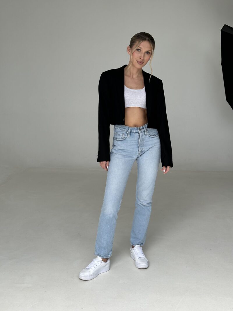 MINI WEŁNIANA CZARNA MARYNARKA no3