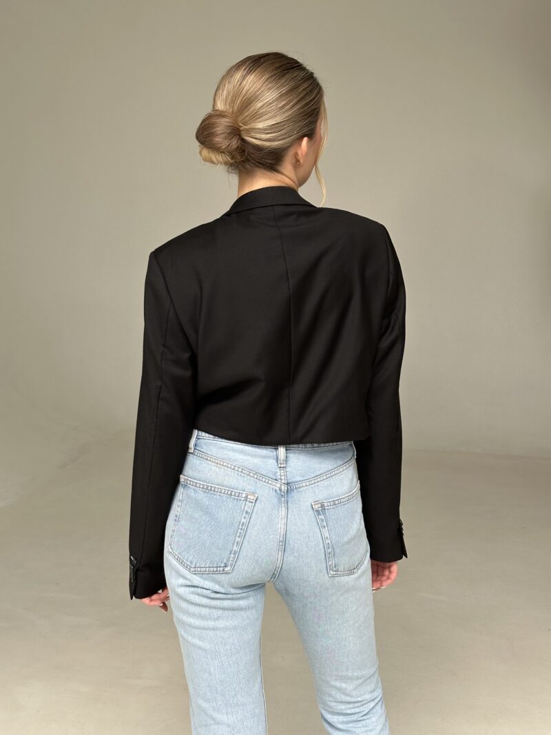 MINI WEŁNIANA CZARNA MARYNARKA no3