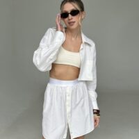 SET KOSZULOWY W KOLORZE MASEŁKOWYM