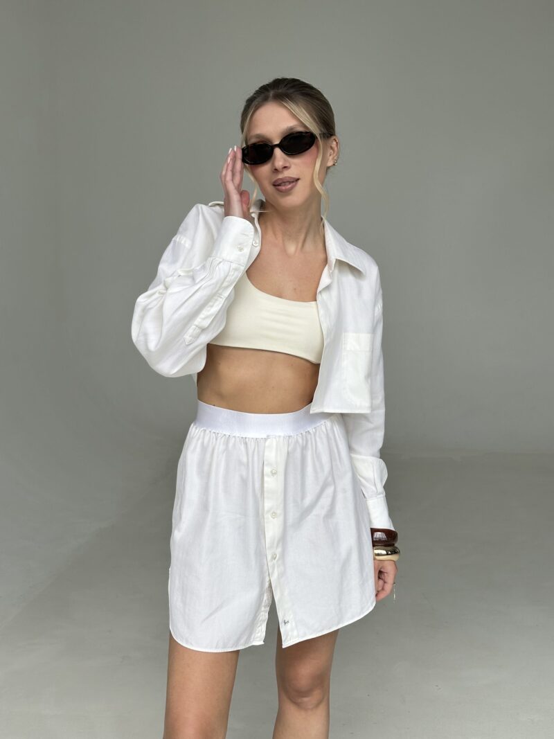 SET KOSZULOWY W KOLORZE MASEŁKOWYM