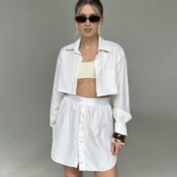 SET KOSZULOWY W KOLORZE MASEŁKOWYM