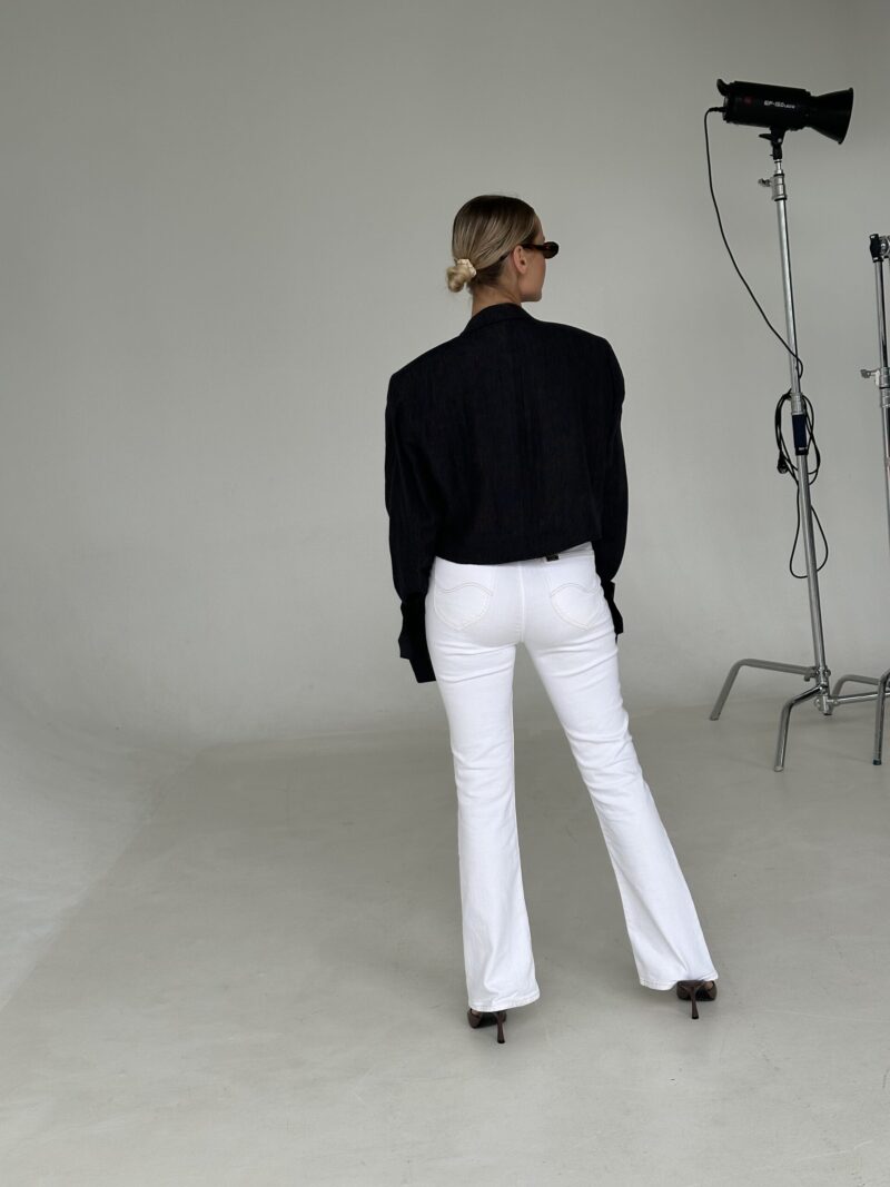 MINI MARYNARKA W KOLORZE GRANATOWO-SZARYM Z OZDOBNYMI RĘKAWAMI