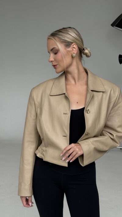 KURTKA ZE SKÓRY NATURALNEJ BEŻ No1