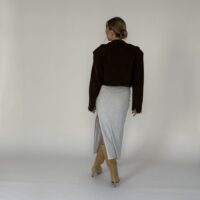 KRÓTKA BRĄZOWA CIEPŁA MARYNARKA Z PAGONAMI