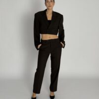 3 CZĘŚCIOWY SET BRĄZOWY W PASKI
