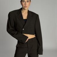 3 CZĘŚCIOWY SET BRĄZOWY W PASKI