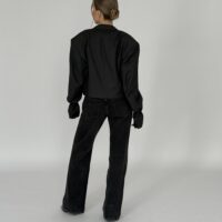 KRÓTKA GRAFITOWA DWURZĘDOWA MARYNARKA