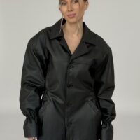 TALIOWANA CZARNA KURTKA ZE SKÓRY NATURALNEJ no2