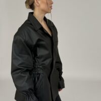 TALIOWANA CZARNA KURTKA ZE SKÓRY NATURALNEJ no2