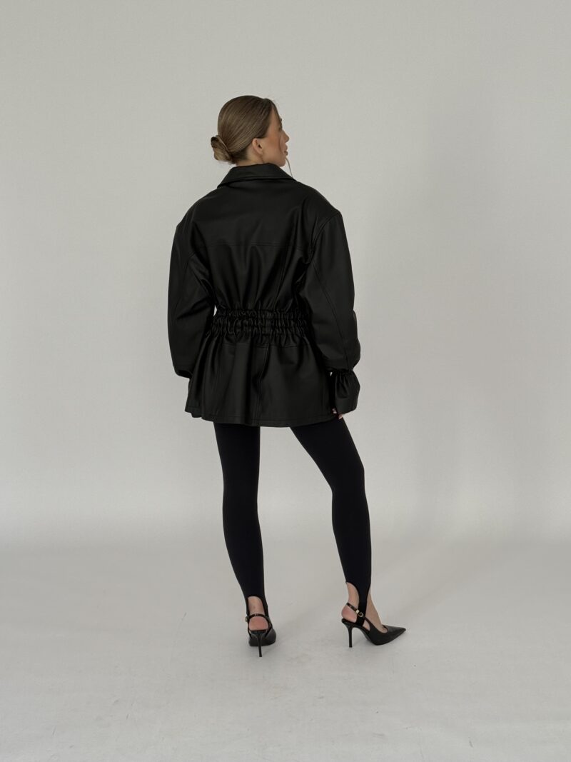 TALIOWANA CZARNA KURTKA ZE SKÓRY NATURALNEJ no2