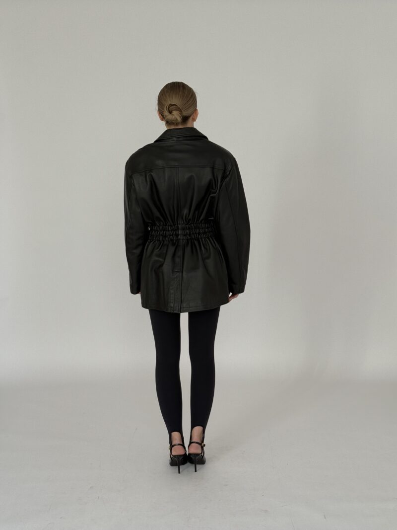 TALIOWANA CZARNA KURTKA ZE SKÓRY NATURALNEJ no3