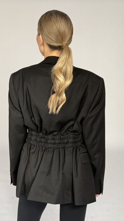 TALIOWANA WEŁNIANA CZARNA MARYNARKA no3