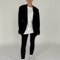 TALIOWANA WEŁNIANA CZARNA MARYNARKA no2