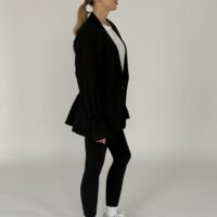 TALIOWANA WEŁNIANA CZARNA MARYNARKA no2