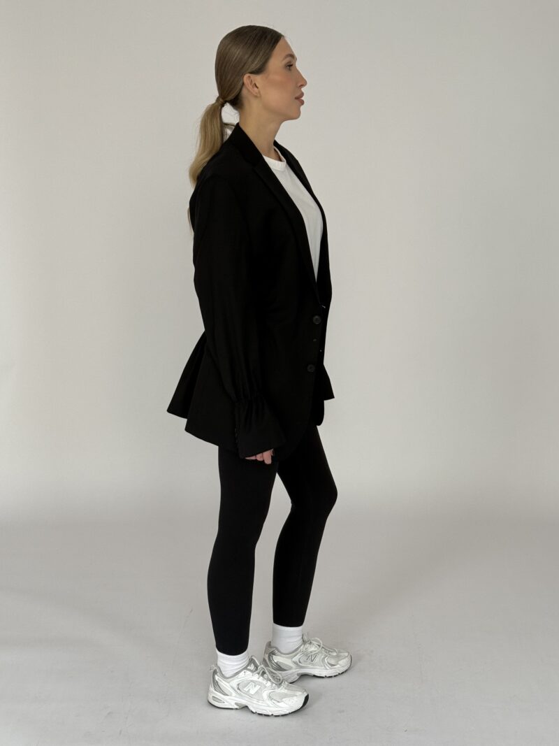 TALIOWANA WEŁNIANA CZARNA MARYNARKA no2