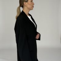 OVERSIZOWA WEŁNIANA CZARNA MARYNARKA no1