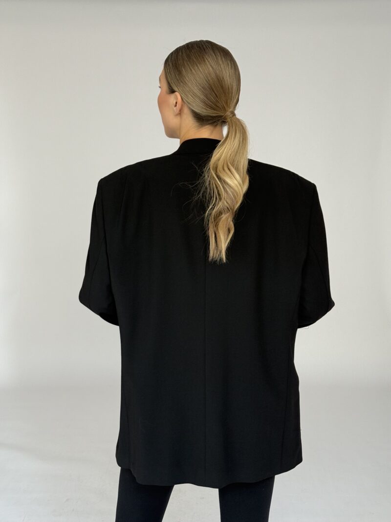 OVERSIZOWA WEŁNIANA CZARNA MARYNARKA no1