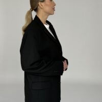 OVERSIZOWA WEŁNIANA CZARNA MARYNARKA no2